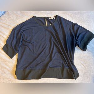 NWT loft navy and black blouse size large